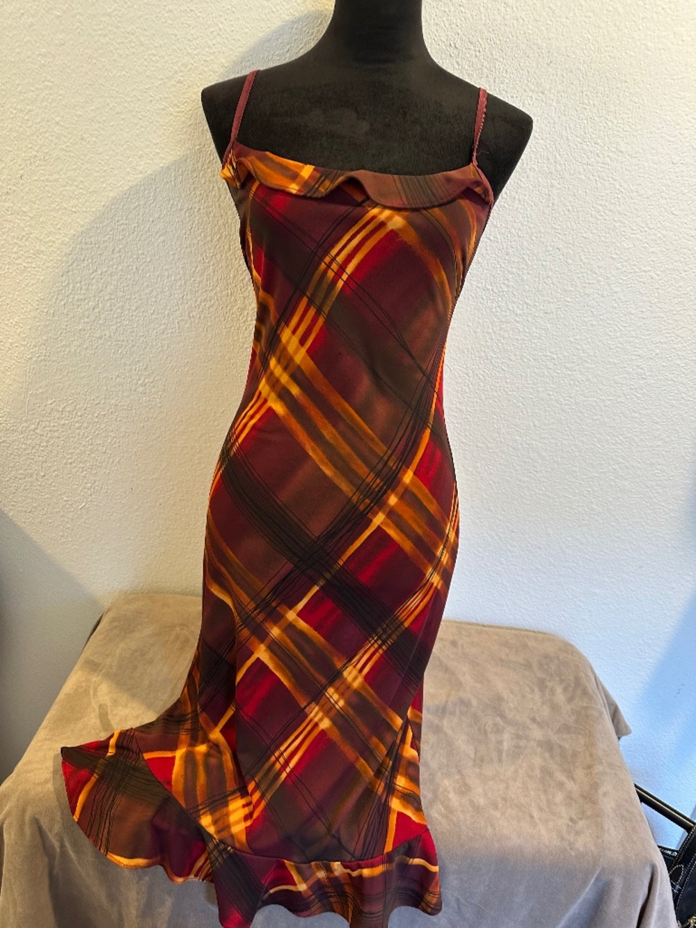 Vintage 90’s TOSKA plaid fitted dress